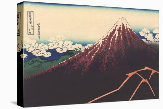 A Shower Below the Summit-Katsushika Hokusai-Stretched Canvas