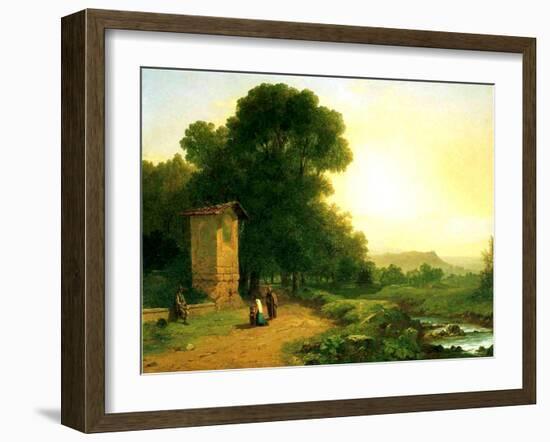 A Shrine in Italy, 1847-John Frederick Kensett-Framed Giclee Print