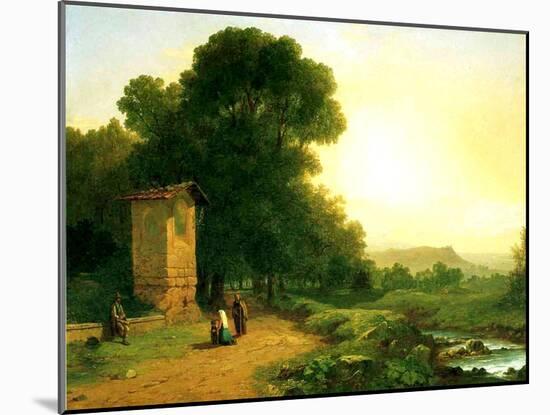 A Shrine in Italy, 1847-John Frederick Kensett-Mounted Giclee Print