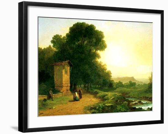 A Shrine in Italy, 1847-John Frederick Kensett-Framed Giclee Print