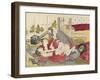 A 'Shunga'(Erotic) Print: a Woman and Two Men-Kitao Masanobu-Framed Giclee Print