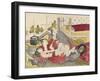 A 'Shunga'(Erotic) Print: a Woman and Two Men-Kitao Masanobu-Framed Giclee Print