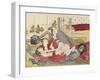 A 'Shunga'(Erotic) Print: a Woman and Two Men-Kitao Masanobu-Framed Giclee Print