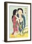 A 'Shunga' (Erotic) Print, from 'Manpoku Wago-Jin': Mrs. Woman and Mr. Man, 1821-Katsushika Hokusai-Framed Giclee Print