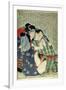 A 'Shunga' (Erotic Print), from 'Manpoku Wago-Jin': Seated Lovers, 1821-Katsushika Hokusai-Framed Giclee Print