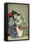 A 'Shunga' (Erotic Print), from 'Manpoku Wago-Jin': Seated Lovers, 1821-Katsushika Hokusai-Framed Stretched Canvas