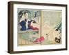 A 'Shunga' (Erotic Print), from 'Manpoku Wago-Jin: Two Pairs of Lovers, 1821-Katsushika Hokusai-Framed Giclee Print