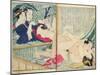A 'Shunga' (Erotic Print), from 'Manpoku Wago-Jin: Two Pairs of Lovers, 1821-Katsushika Hokusai-Mounted Giclee Print