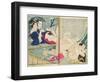 A 'Shunga' (Erotic Print), from 'Manpoku Wago-Jin: Two Pairs of Lovers, 1821-Katsushika Hokusai-Framed Giclee Print