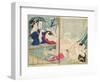 A 'Shunga' (Erotic Print), from 'Manpoku Wago-Jin: Two Pairs of Lovers, 1821-Katsushika Hokusai-Framed Giclee Print