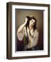 A Sicilian Playing with Her Hair-Michele Cusa-Framed Giclee Print