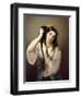 A Sicilian Playing with Her Hair-Michele Cusa-Framed Giclee Print