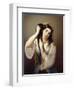 A Sicilian Playing with Her Hair-Michele Cusa-Framed Giclee Print