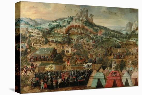 A Siege at Therouanne, with an Army Led by Charles V Encamped Below the City-Herri Met De Bles-Stretched Canvas