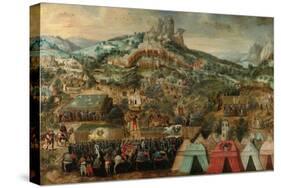 A Siege at Therouanne, with an Army Led by Charles V Encamped Below the City-Herri Met De Bles-Stretched Canvas