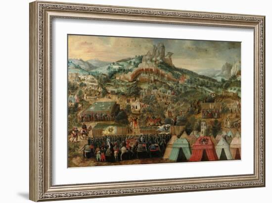 A Siege at Therouanne, with an Army Led by Charles V Encamped Below the City-Herri Met De Bles-Framed Giclee Print