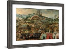 A Siege at Therouanne, with an Army Led by Charles V Encamped Below the City-Herri Met De Bles-Framed Giclee Print