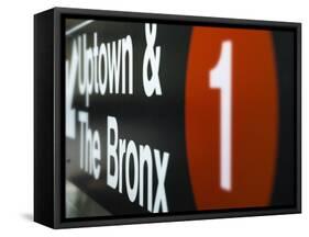 A Sign on the New York City Subway.-Jon Hicks-Framed Stretched Canvas