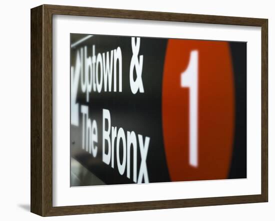 A Sign on the New York City Subway.-Jon Hicks-Framed Premium Photographic Print