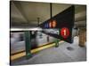 A Sign on the New York City Subway.-Jon Hicks-Stretched Canvas