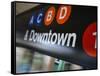 A Sign on the New York City Subway.-Jon Hicks-Framed Stretched Canvas