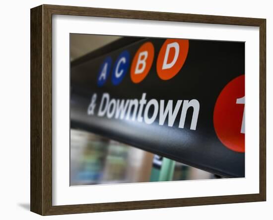 A Sign on the New York City Subway.-Jon Hicks-Framed Premium Photographic Print