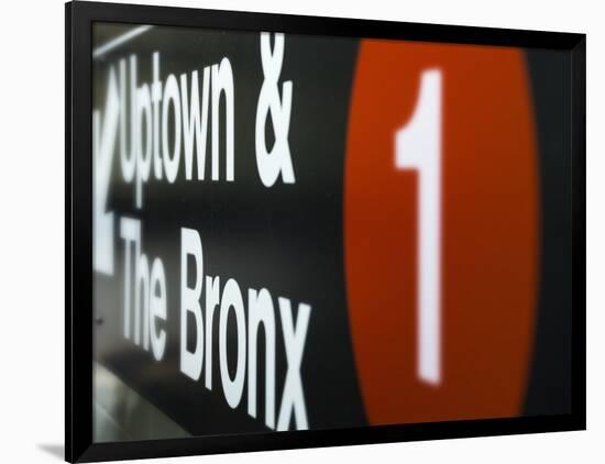 A Sign on the New York City Subway.-Jon Hicks-Framed Photographic Print