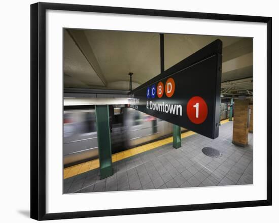 A Sign on the New York City Subway.-Jon Hicks-Framed Photographic Print