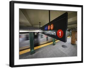 A Sign on the New York City Subway.-Jon Hicks-Framed Photographic Print