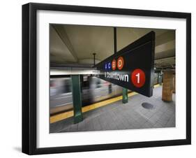 A Sign on the New York City Subway.-Jon Hicks-Framed Photographic Print