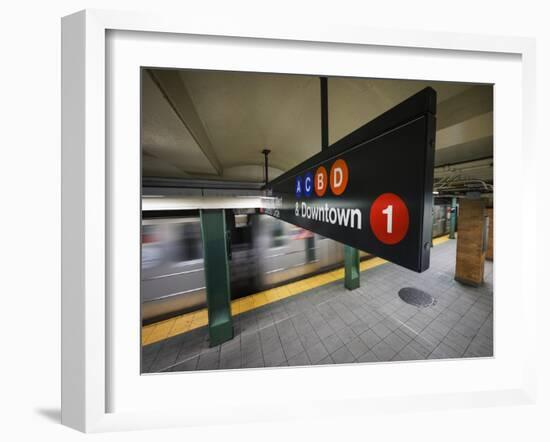 A Sign on the New York City Subway.-Jon Hicks-Framed Photographic Print