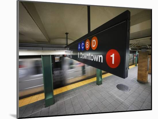 A Sign on the New York City Subway.-Jon Hicks-Mounted Photographic Print