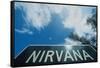 A sign that reads "Nirvana"-null-Framed Stretched Canvas
