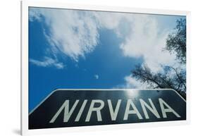 A sign that reads "Nirvana"-null-Framed Photographic Print