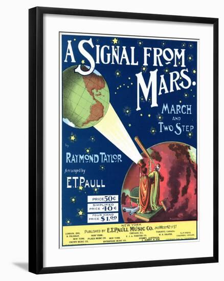 "A Signal from Mars" Sheet Music from the National Museum of American History-null-Framed Art Print