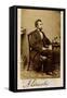 A Signed Carte-De-Visite Photograph of Abraham Lincoln, 1861-Alexander Gardner-Framed Stretched Canvas
