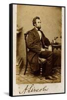 A Signed Carte-De-Visite Photograph of Abraham Lincoln, 1861-Alexander Gardner-Framed Stretched Canvas