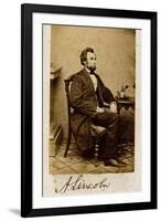 A Signed Carte-De-Visite Photograph of Abraham Lincoln, 1861-Alexander Gardner-Framed Giclee Print
