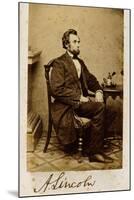 A Signed Carte-De-Visite Photograph of Abraham Lincoln, 1861-Alexander Gardner-Mounted Giclee Print