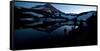 A Silhouette of a Person at Dusk at Camp Lake with South Sister Reflected, Oregon Cascades-Bennett Barthelemy-Framed Stretched Canvas