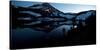 A Silhouette of a Person at Dusk at Camp Lake with South Sister Reflected, Oregon Cascades-Bennett Barthelemy-Stretched Canvas