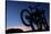 A Silhouette of Two Mountain Bikes on Car Rack in Red Rock Canyon in Nevada-Brett Holman-Stretched Canvas