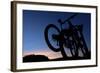 A Silhouette of Two Mountain Bikes on Car Rack in Red Rock Canyon in Nevada-Brett Holman-Framed Photographic Print