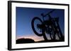 A Silhouette of Two Mountain Bikes on Car Rack in Red Rock Canyon in Nevada-Brett Holman-Framed Photographic Print