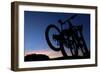 A Silhouette of Two Mountain Bikes on Car Rack in Red Rock Canyon in Nevada-Brett Holman-Framed Photographic Print