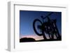 A Silhouette of Two Mountain Bikes on Car Rack in Red Rock Canyon in Nevada-Brett Holman-Framed Photographic Print