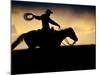 A Silhouetted Cowboy Riding Alone a Ridge at Sunset in Shell, Wyoming, USA-Joe Restuccia III-Mounted Photographic Print