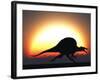 A Silhouetted Spinosaurus Sprinting Against a Setting Set at the End of a Jurassic Day-Stocktrek Images-Framed Photographic Print