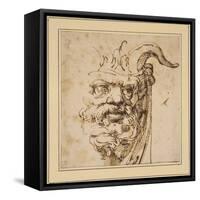 A Silvan Mask-Agostino Carracci-Framed Stretched Canvas