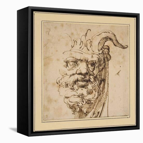 A Silvan Mask-Agostino Carracci-Framed Stretched Canvas